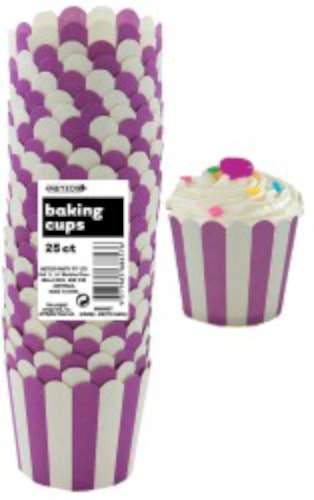 Baking Cups - Purple Stripes - Click Image to Close